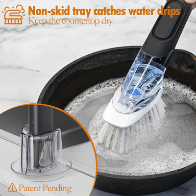 Juego cepillo platos dispensador jabón cocina 2 pzas