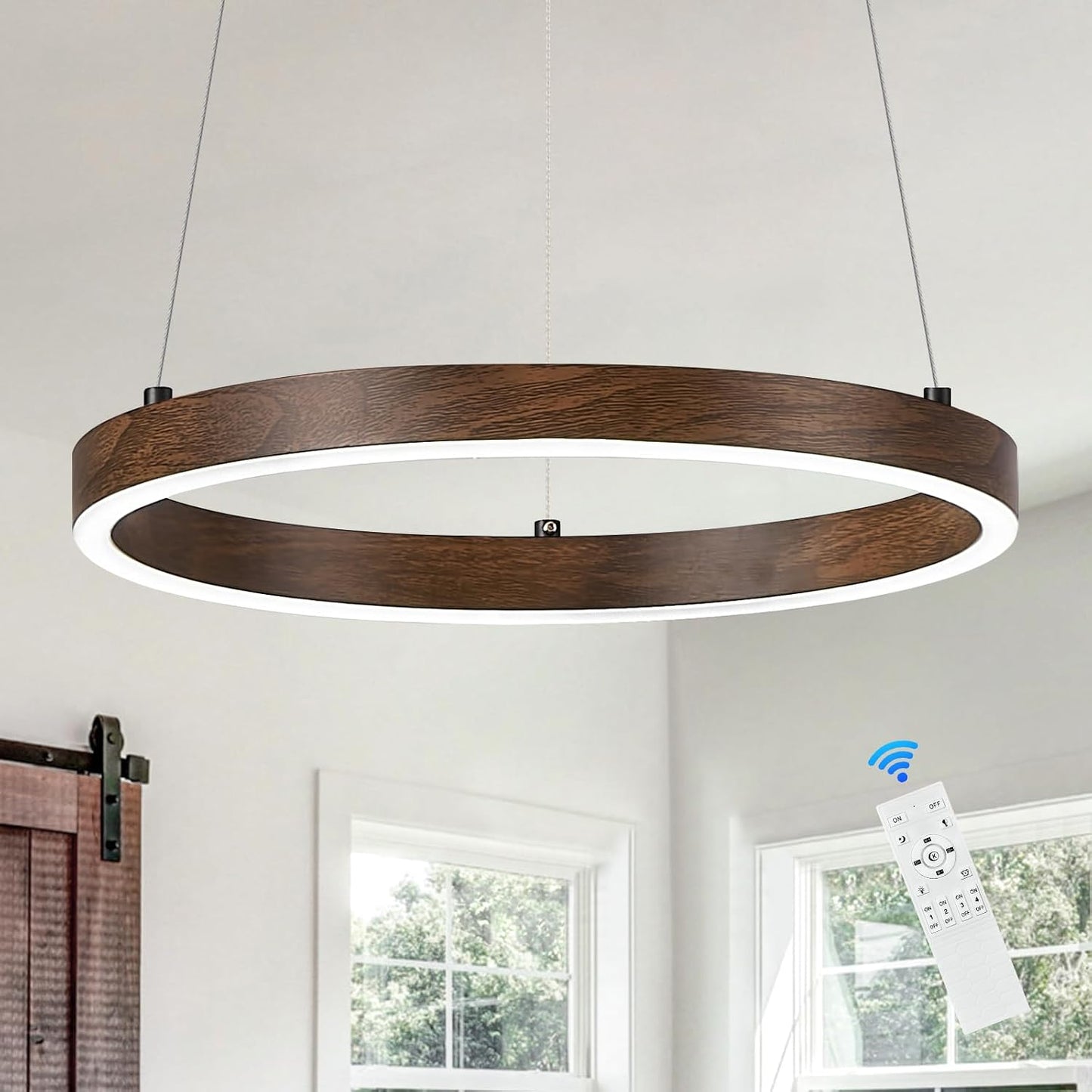 Candelabro LED 12pulg madera moderno ajustable cocina