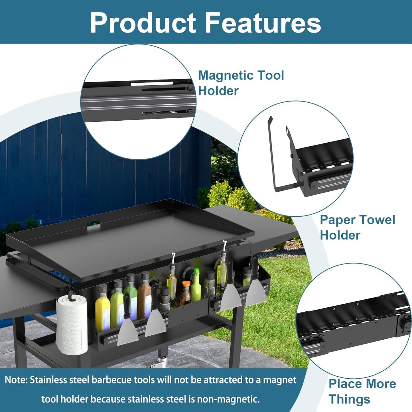 Organiz. parrilla frontal ajustable Blackstone 28-36pulg