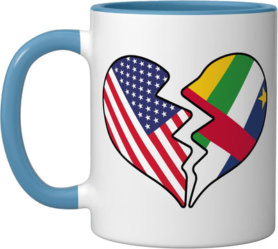Taza Cerámica Corazón Internacional Azul/Blanco