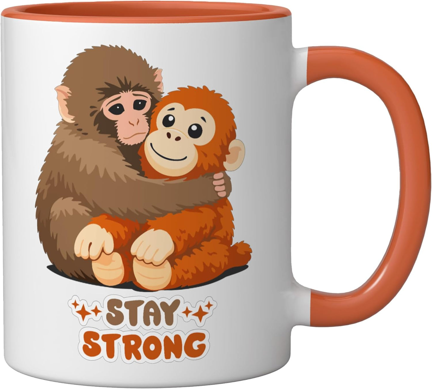 Taza de cerámica Punch-kun Lonely Zoo Mono color naranja/blanco