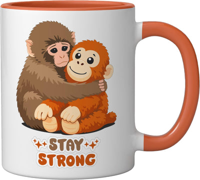 Taza de cerámica Punch-kun Lonely Zoo Mono color naranja/blanco