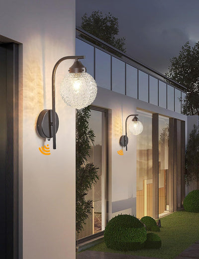 2 Faroles Pared Exteriores Metal Galvanizado Vidrio Bola IP65