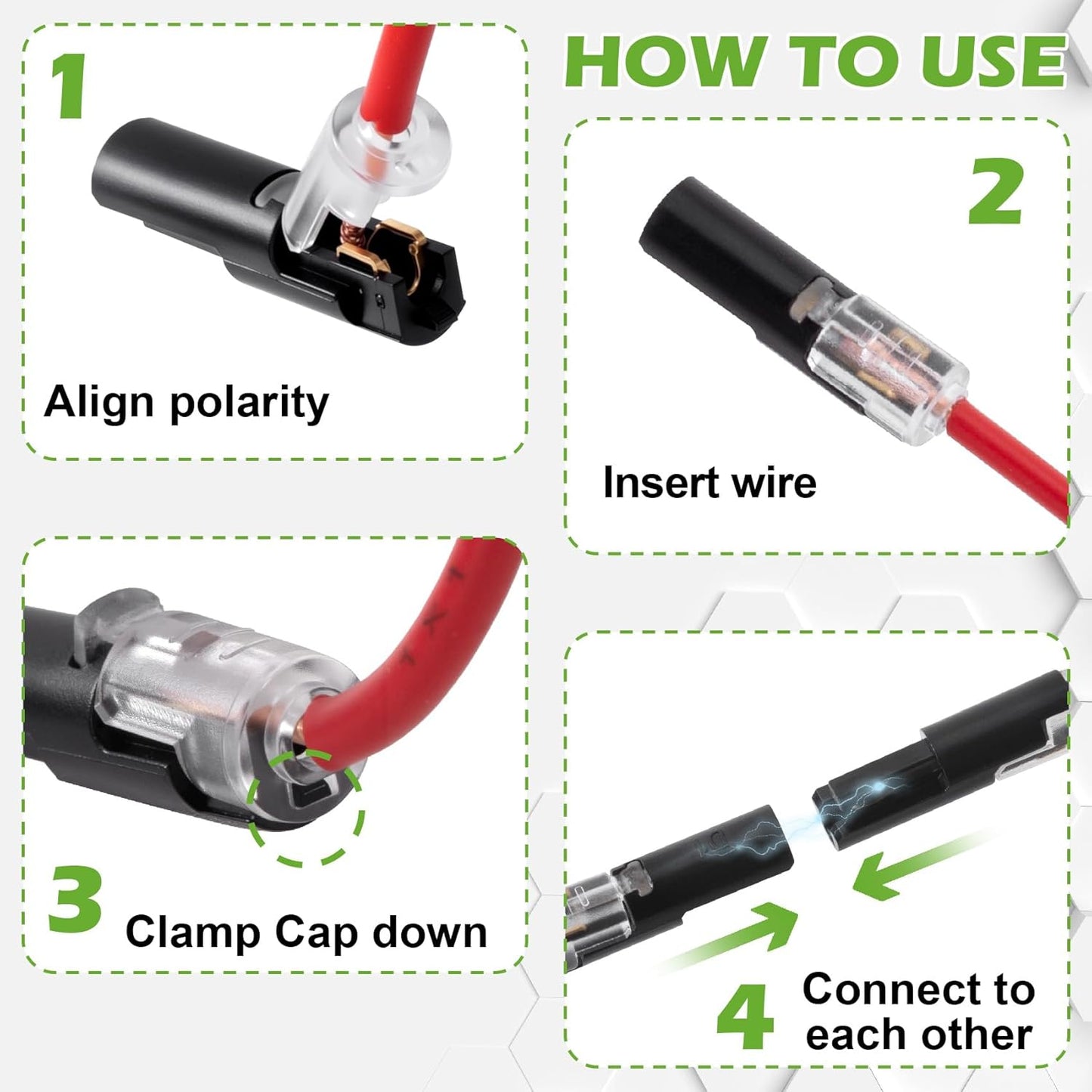 Conectores eléctricos 1 pin para 16-22 AWG con hebilla