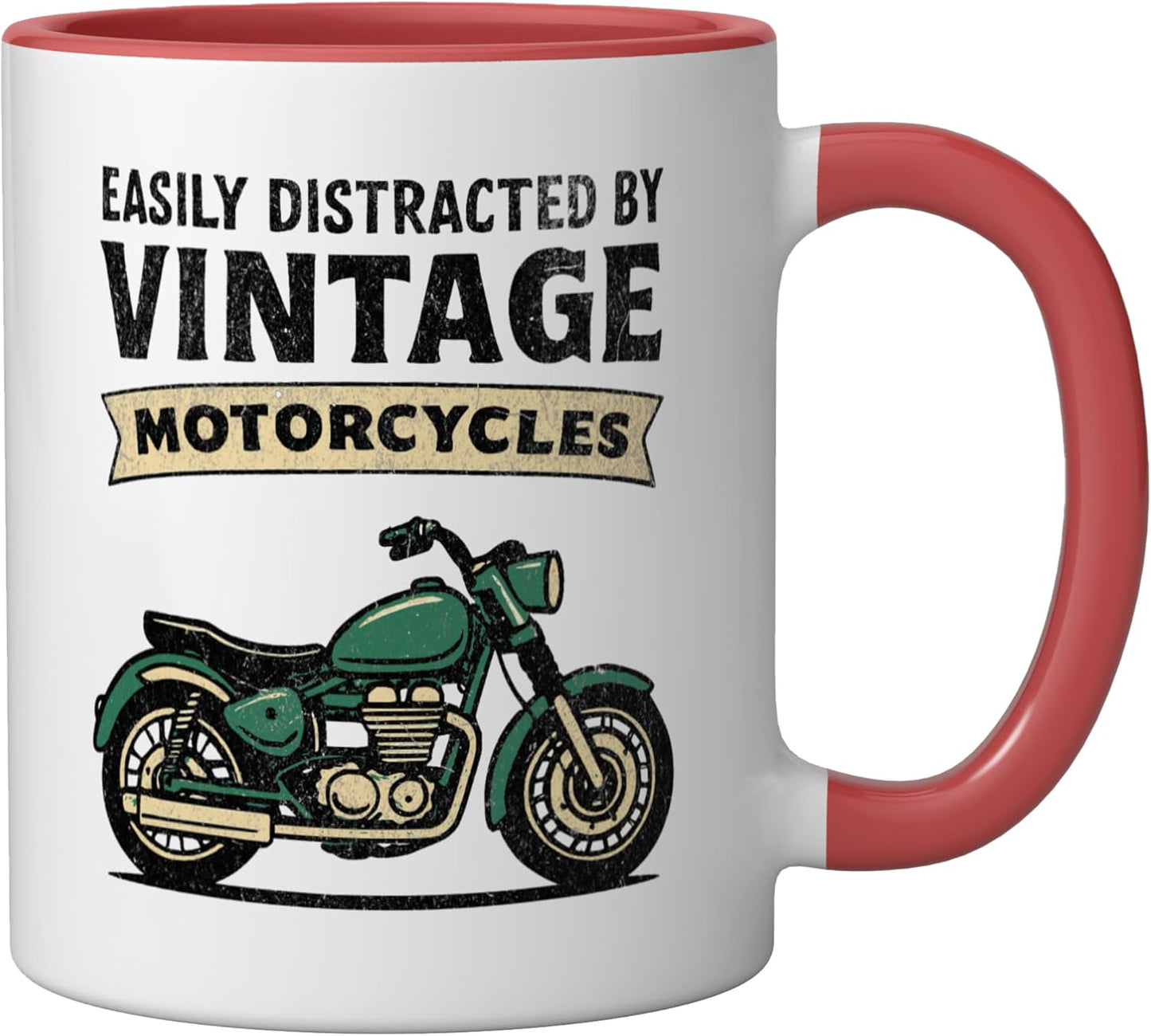 Taza Cerámica Bicicleta Retro Verde Rojo/Blanco