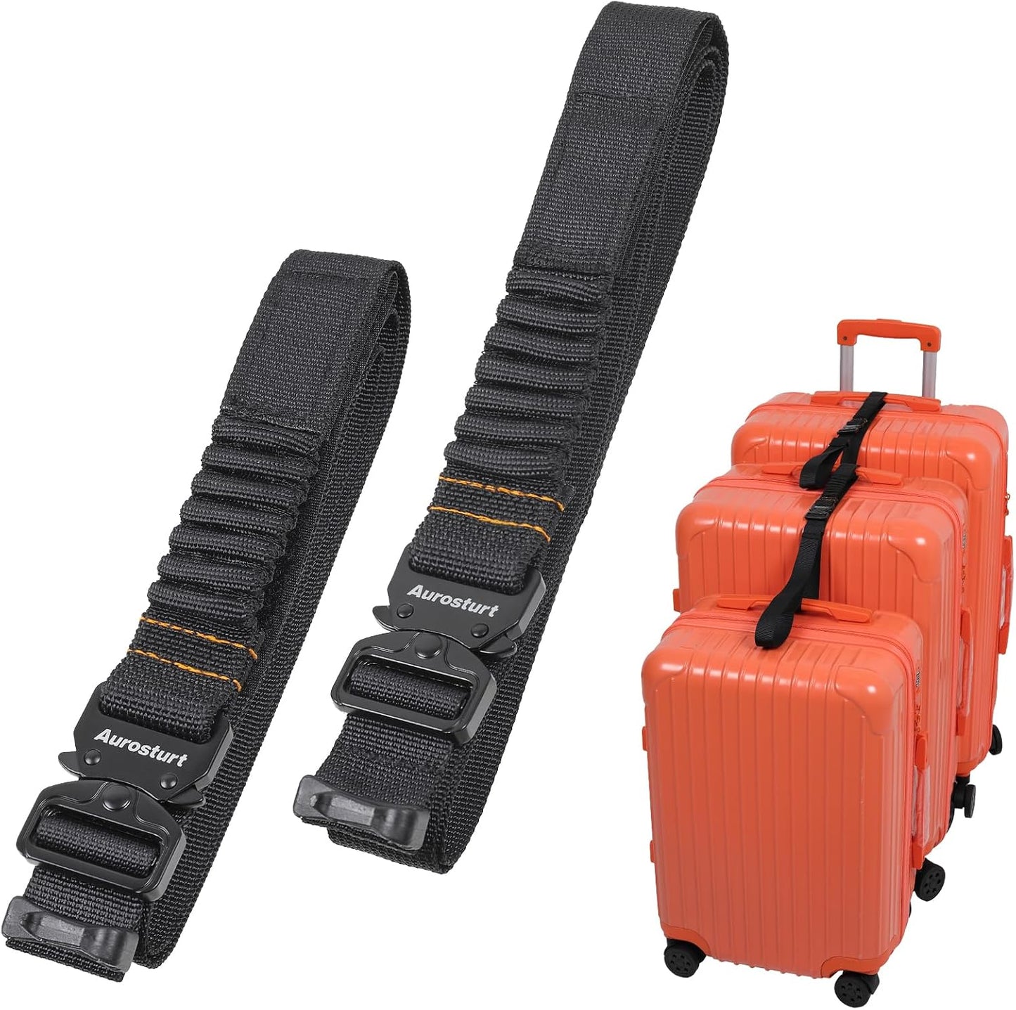 2 Correas de equipaje nailon ajustable con hebilla metal
