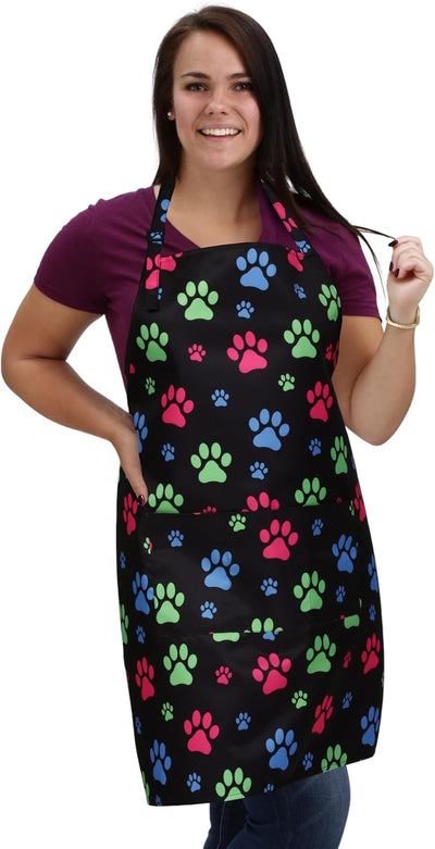 Delantal de aseo para perros impermeable talla XL con estampado de patas lindas