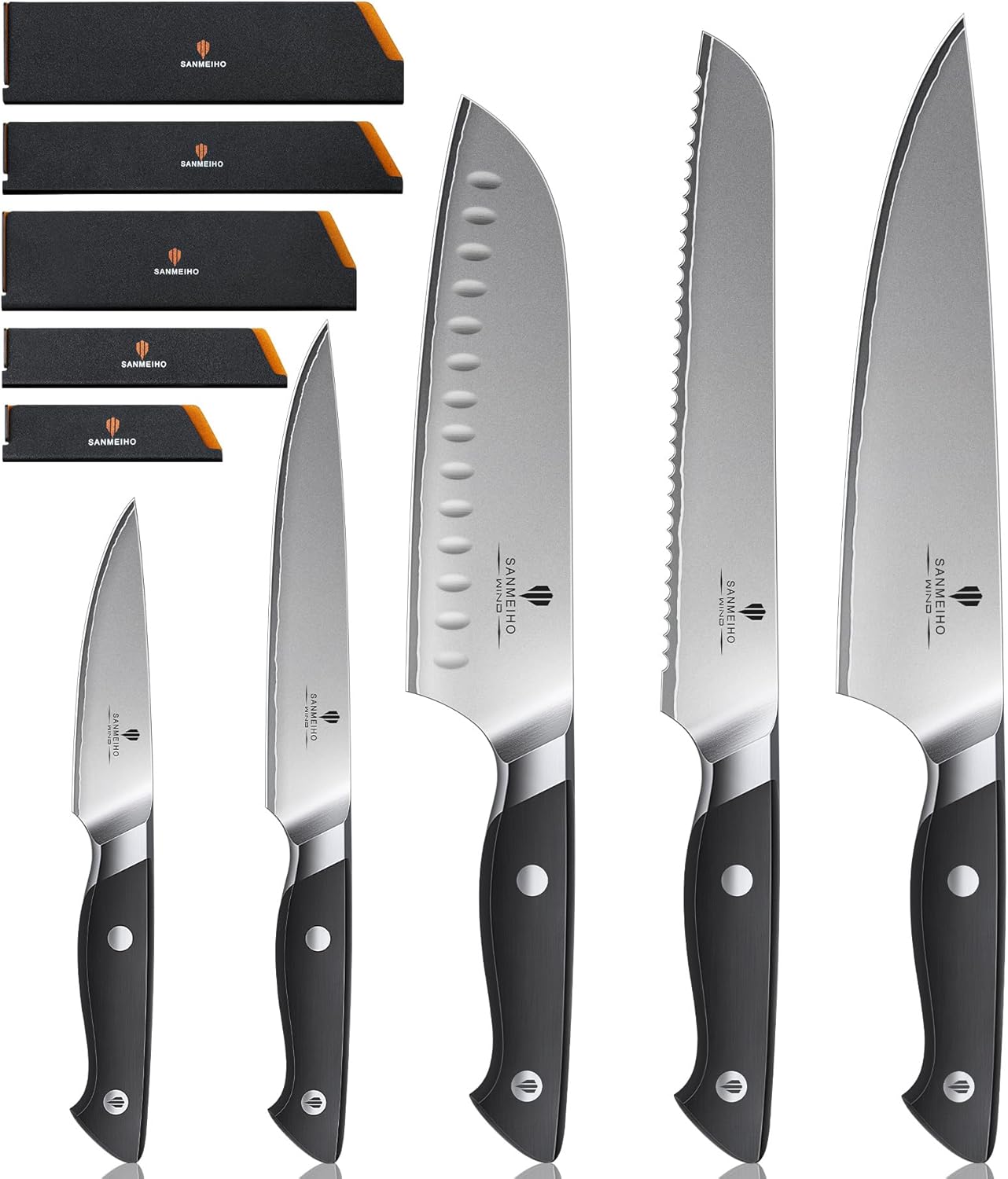 Set 10 Cuchillos Japoneses Acero Inox 9Cr18Mov Ergonómico
