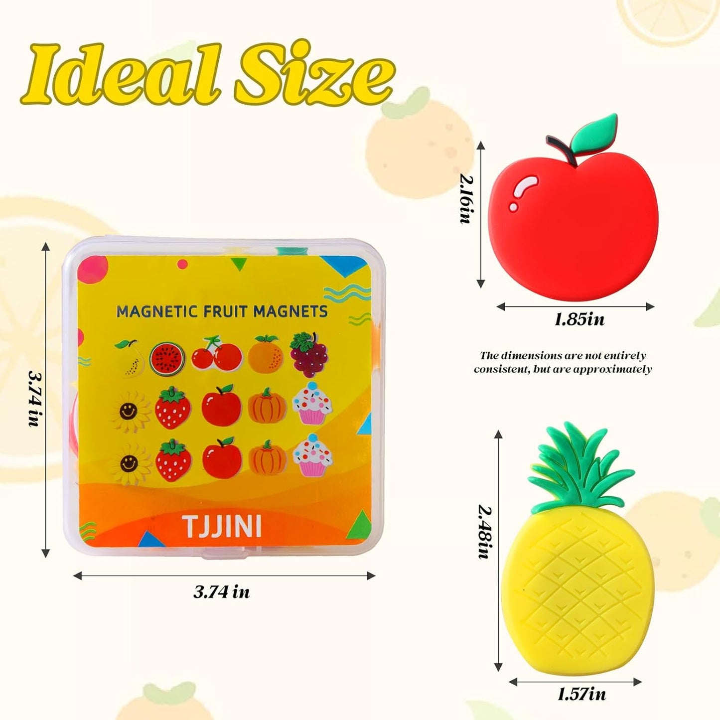 10 Imanes decorativos frutas 3D gran tamaño para nevera oficina