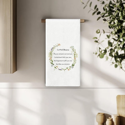 Toalla de cocina floral escocesa para mujer y baño