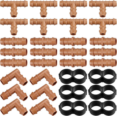 Kit accesorios riego 1/2pulg 32 conectores 12 acoplamientos