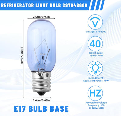 2 Bombillas T8 E17 Repuesto Nevera Congelador 40W