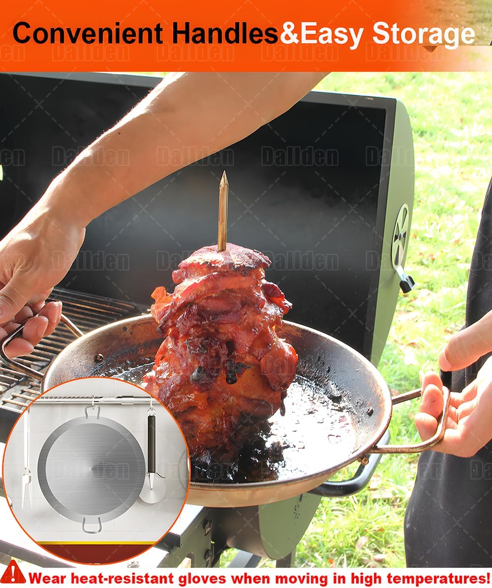 Brocheta vertical Al Pastor para asador con 2 picos 8 y 10 pulg