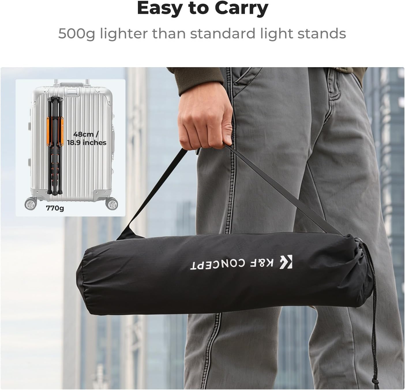 Soporte luz fibra carbono trípode ajustable estudio 78pulg