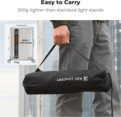 Soporte luz fibra carbono trípode ajustable estudio 78pulg
