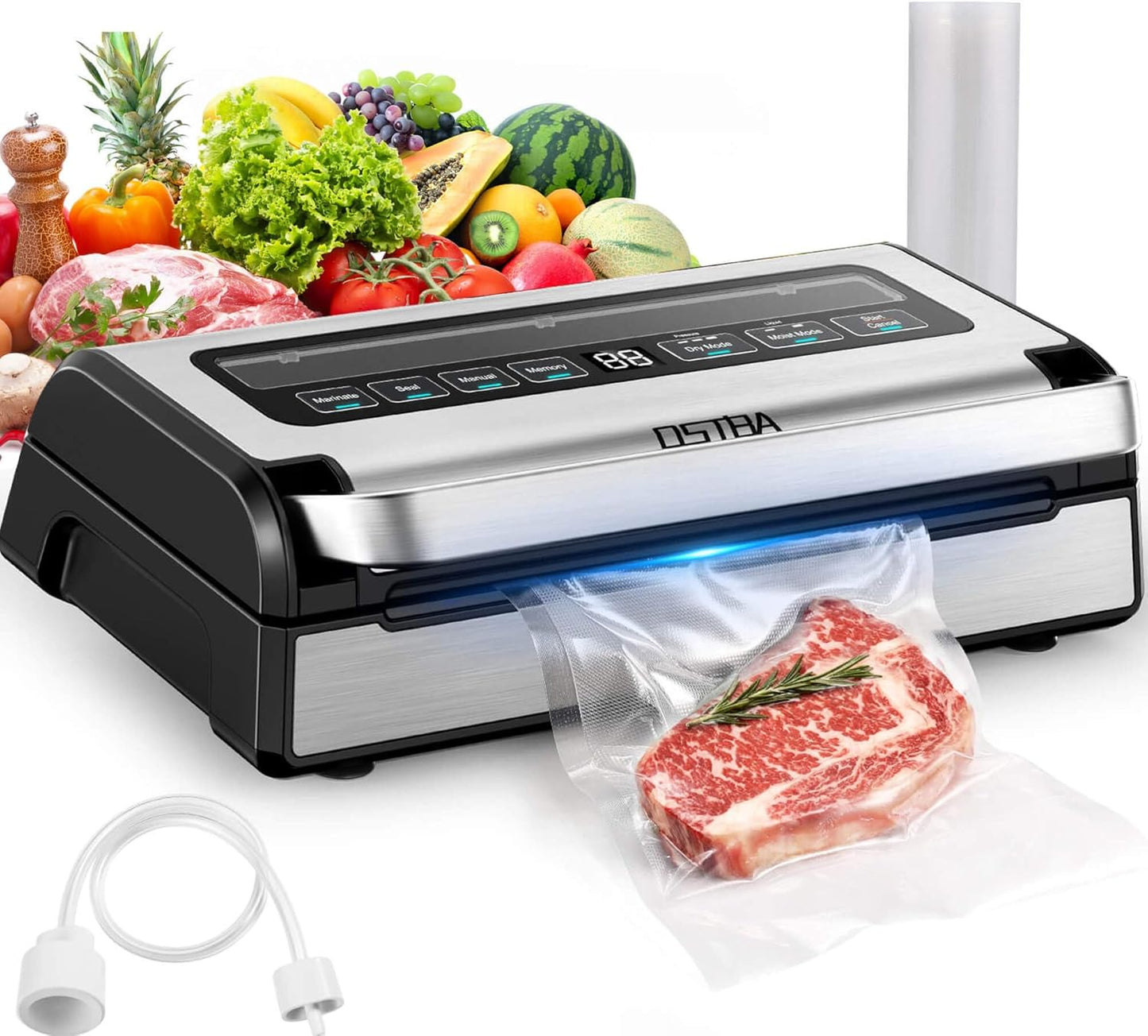 Máquina selladora al vacío 180W doble bomba 12en1 con cortador