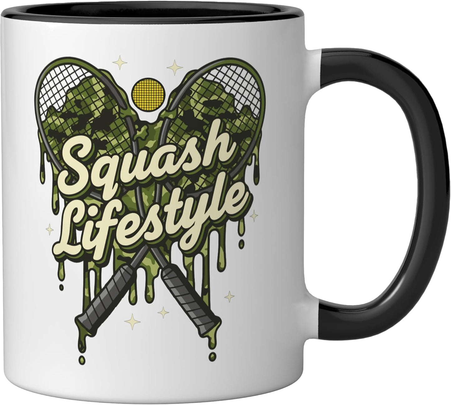 Taza cerámica Camo Squash Drip Life Style negra/blanca