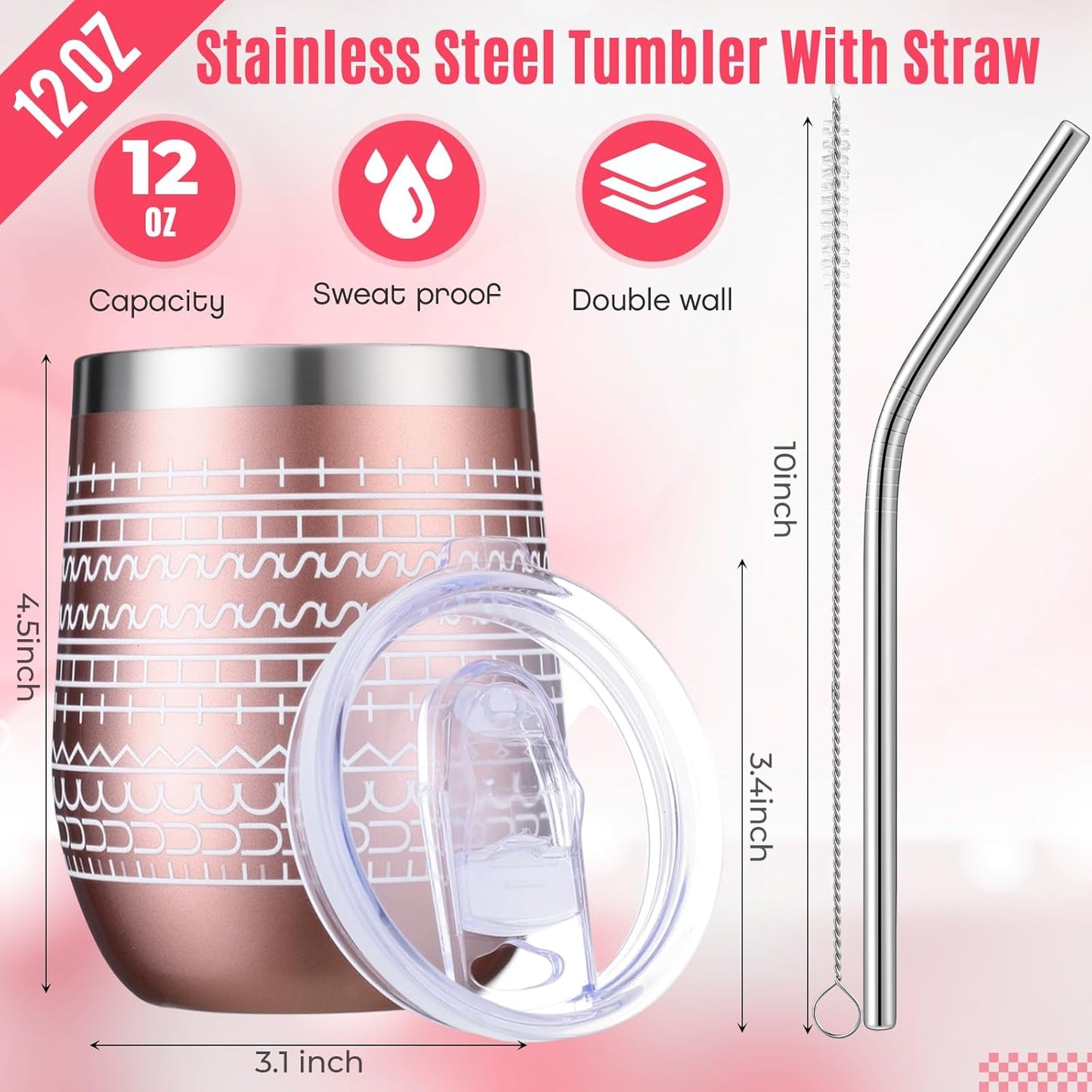 8 Tazas Acero Inox Aislantes con Mensaje Oculto Regalo Navidad