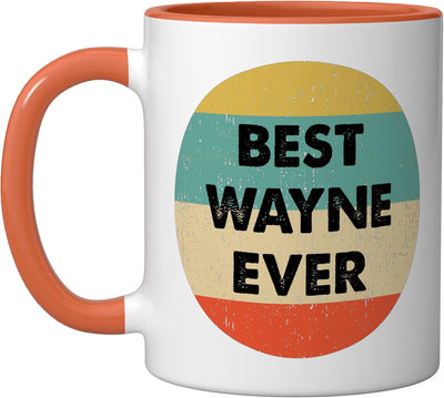 Taza cerámica Wayne Name naranja/blanca