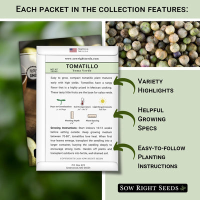 Semillas tomatillo mexicanas para huerto casero