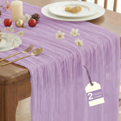 Mesa camino gasa 10ft color lila decoración boda