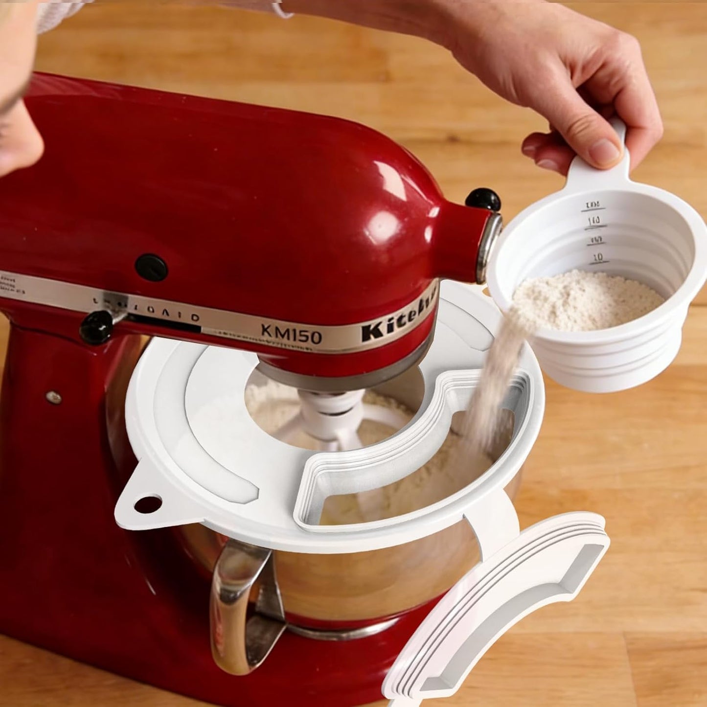 Guarda de salpicaduras de silicona para KitchenAid 4.5-5 Qt con boquilla de vertido sin BPA