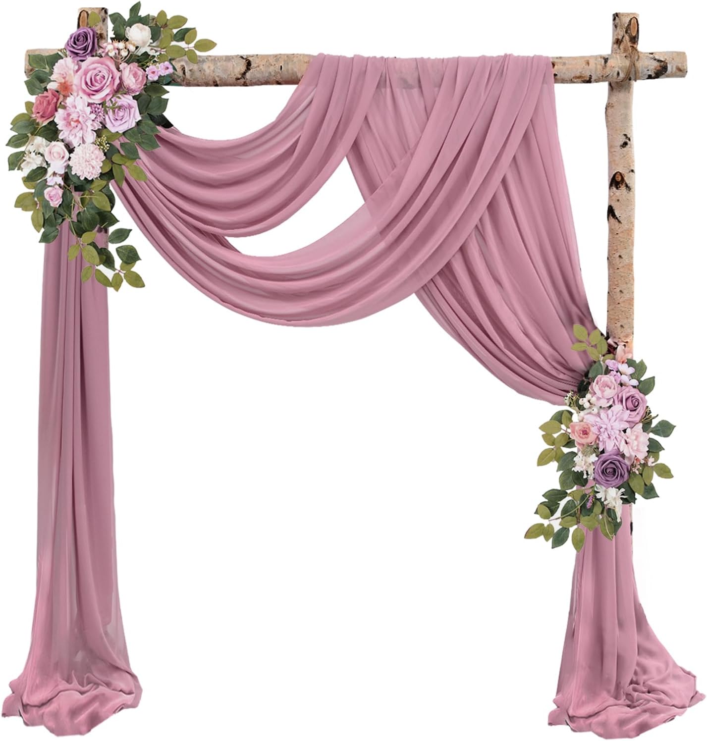 Telón boda rosa gasa 20ft x 28pulg 2 paneles