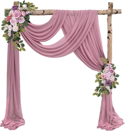 Telas drapeado arco boda rosa 20ft x 28pulg transparente