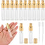 20 Botellas Perfume Vidrio 0.2fl oz con Goteros Recargables Doradas