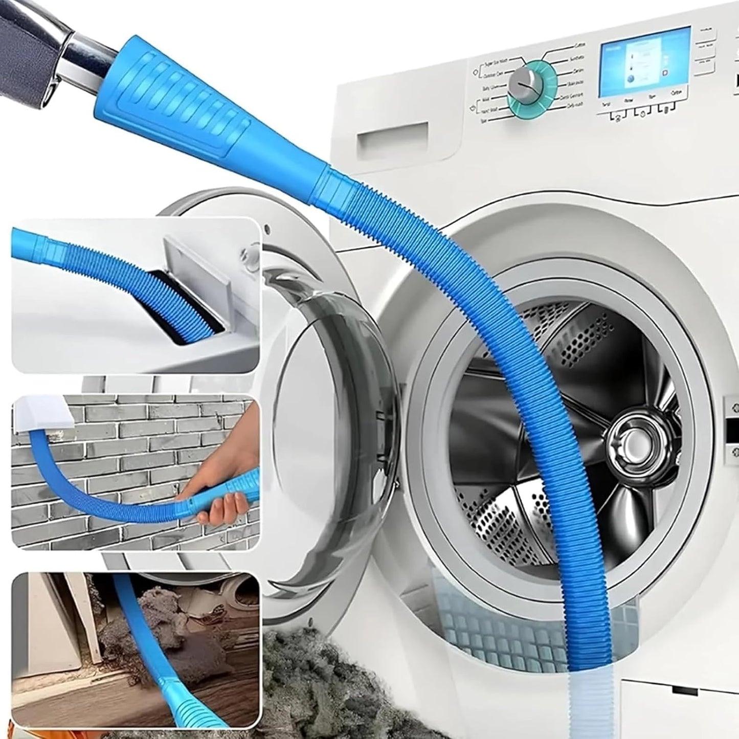 Kit limpiador ventilación secadora 5 pzas cepillo flexible azul