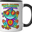 Taza Cerámica Frog Protesta Estilo Hippie Negro/Blanco