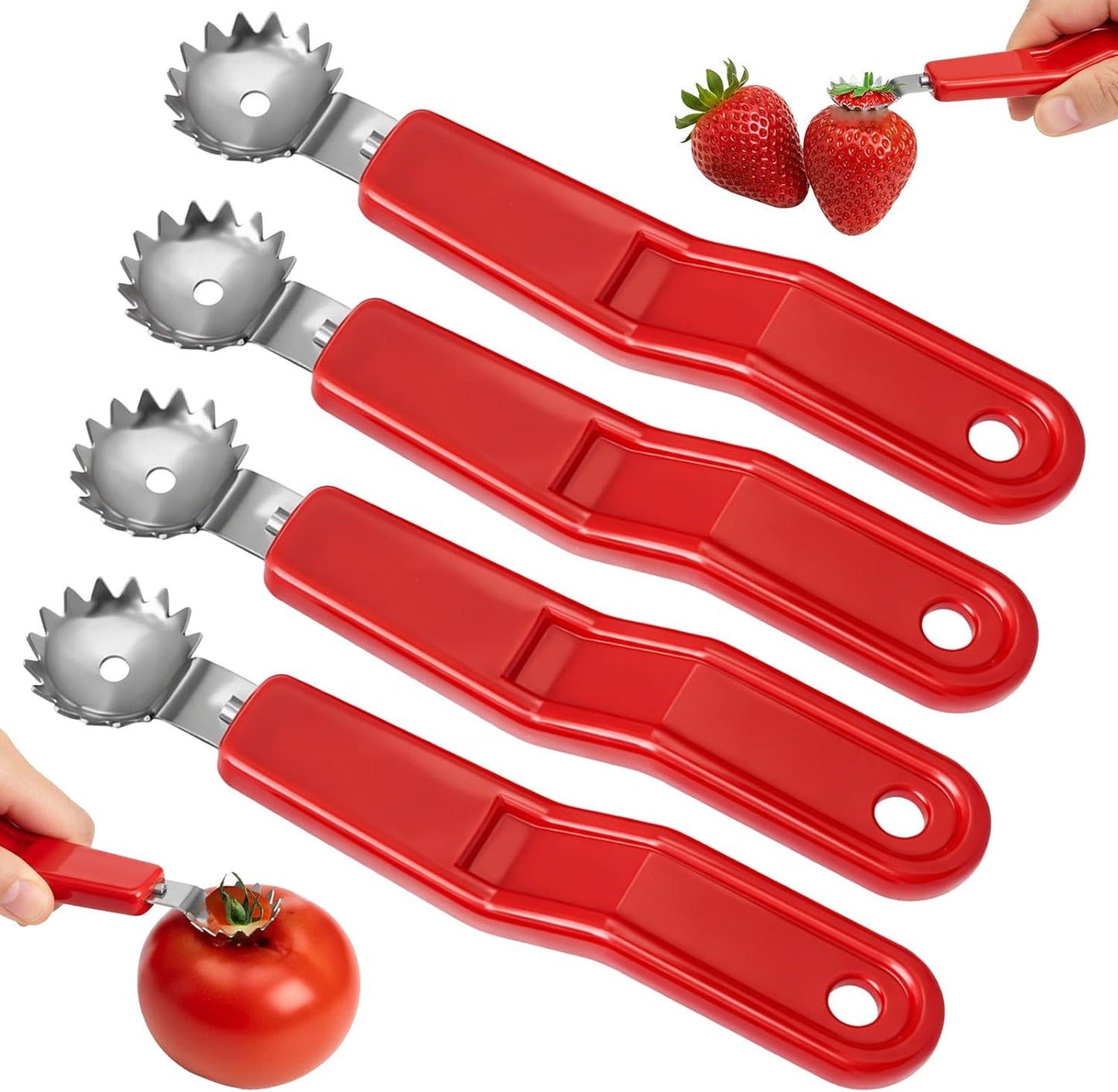 4 herramientas descorazonador tomate acero inox