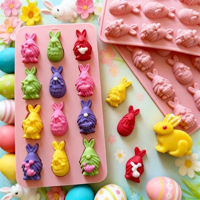 3 Moldes Silicona Pascua 36 Cavidades Mini Conejo Hornear Dulces
