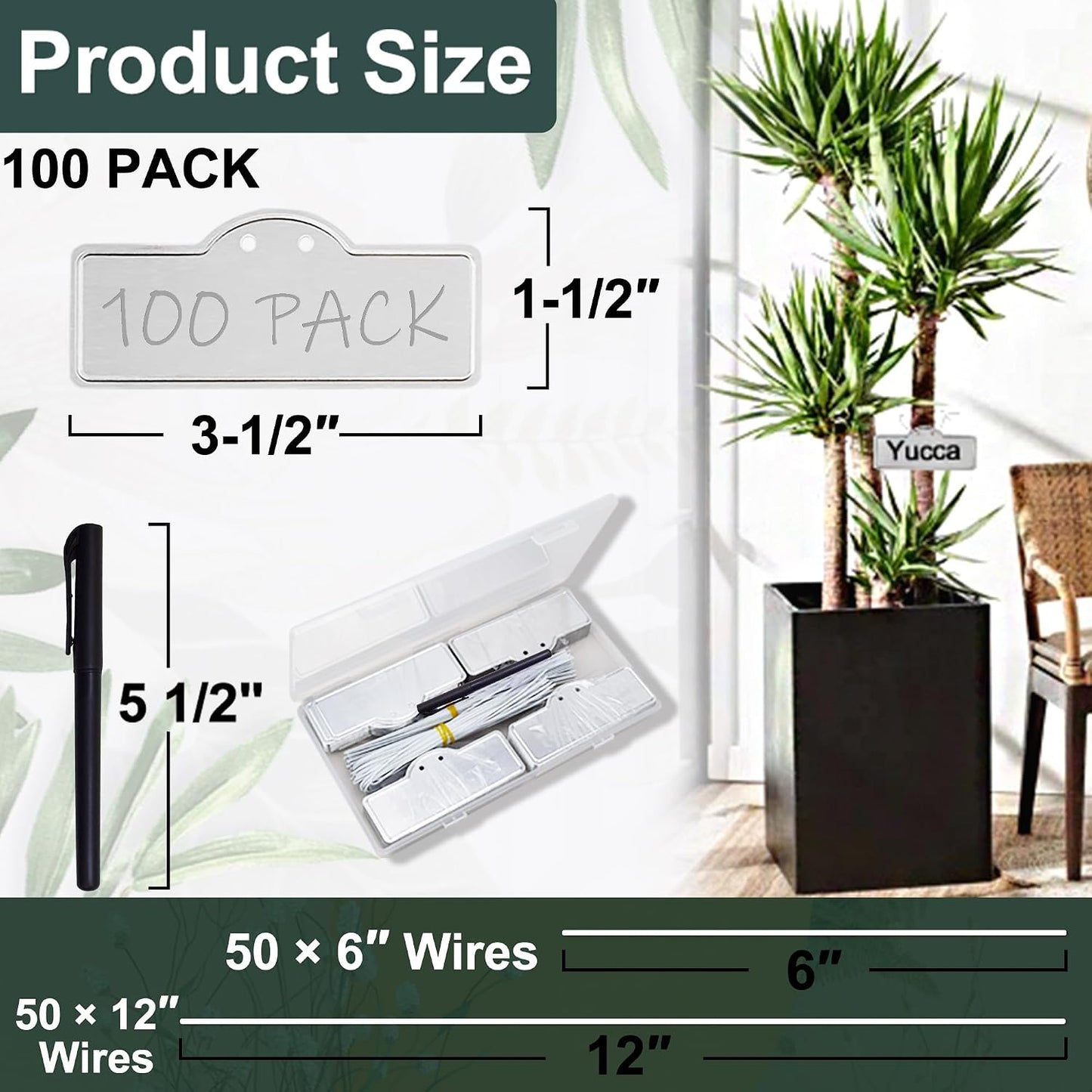 Etiquetas metal para plantas impermeables 3.5 100pzas