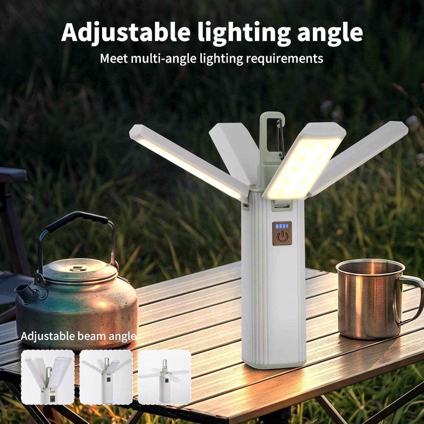 Linterna recargable plegable LED solar camping senderismo