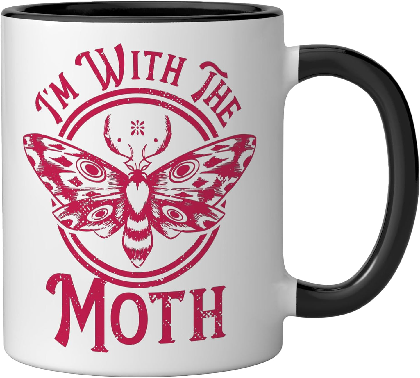Taza Cerámica I'm With The Moth Negro/Blanco