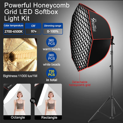 Softbox 37pulg iluminación LED regulable con control remoto