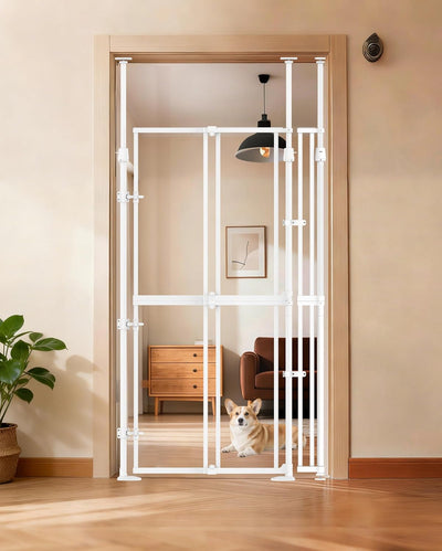 Puerta gatos ajustable 75-98pulg transparente seguridad