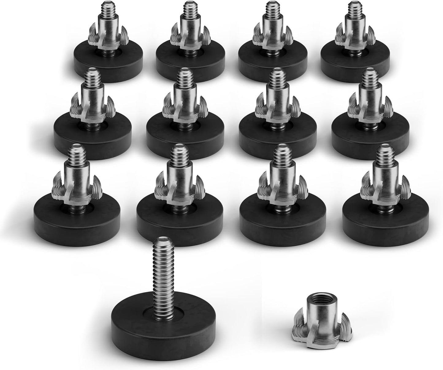 Patas niveladoras rosca 1/4 pulg set 12 para muebles