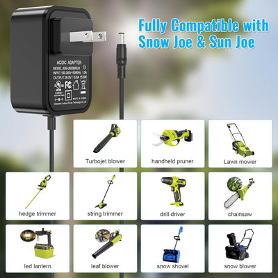 Cargador 24V para baterías Snow Joe y Sun Joe serie iBAT24