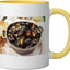Taza Cerámica para Mariscos Amarillo Blanco