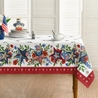 Mantel cuadrado 60x60 pulg diseño bandera estadounidense vintage