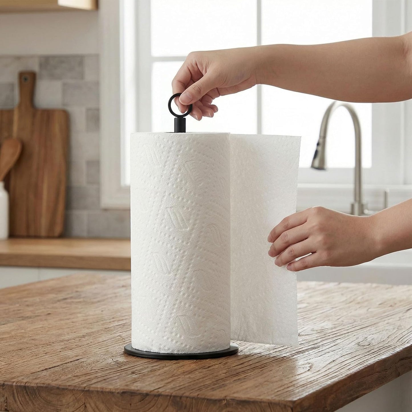 Toallero de papel para encimera simple negro