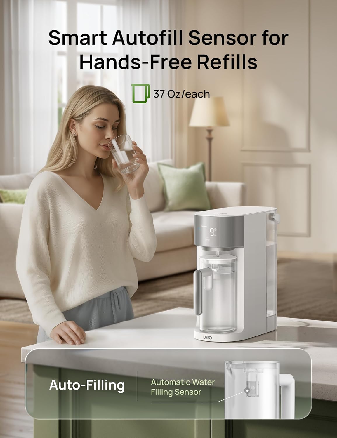 Jarra agua RO con filtro 1.1L sensor inteligente