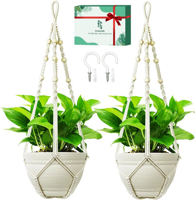 Cesta colgante macramé para plantas 3-15pulg decoración bohemia