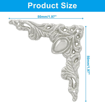 32 Protectores Esquina Metal Vintage Plateado Decorativo