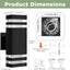 2 Luces Cuadradas Pared Exteriores LED 7W 3000K Blanco Cálido
