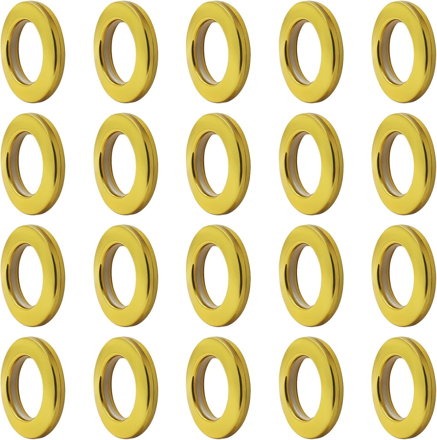 20 Anillos Cortina Plata Mate Diámetro 1-9/16pulg