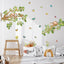 Adhesivos pared hojas sloth mariposa flores para sala dormitorio