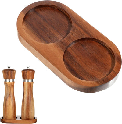 Bandeja madera acacia para molinillo sal y pimienta 2.5pulg